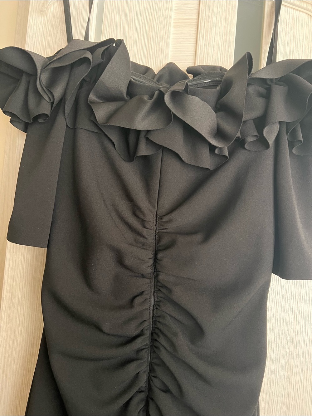 Xscape Black One-Shoulder Ruffle Dress - Picture 3 of 4
